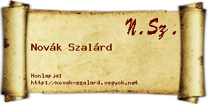 Novák Szalárd névjegykártya